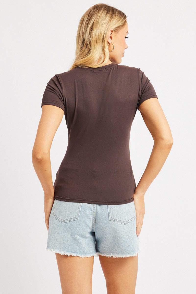Brown Supersoft Top Short Sleeve