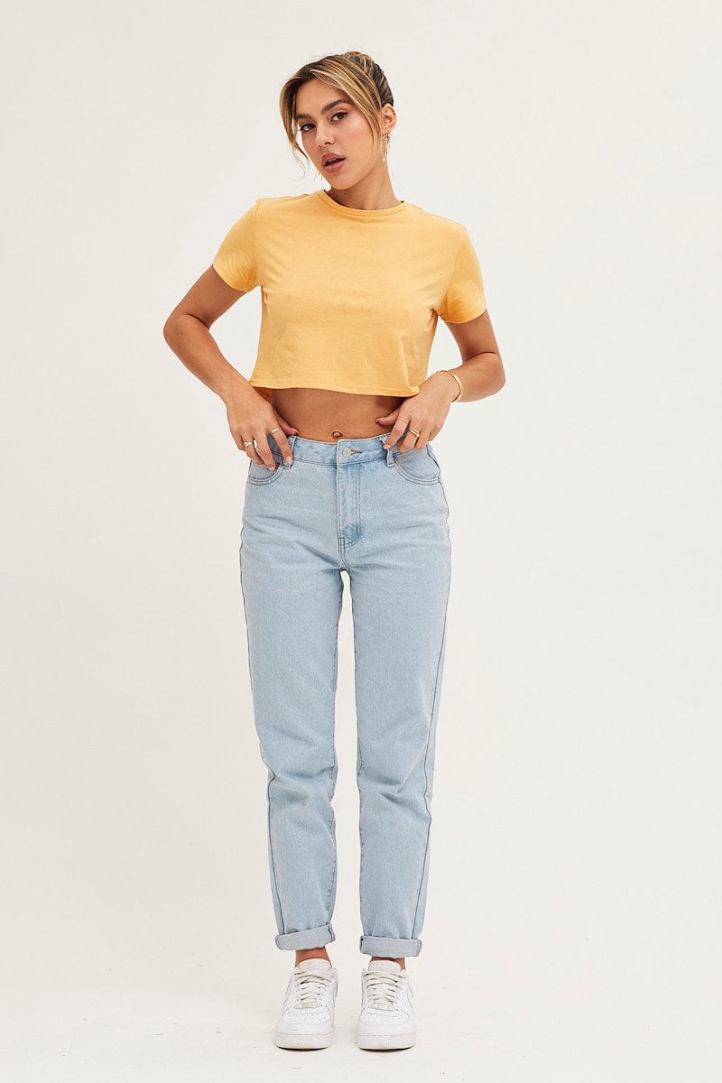 Orange Crop T Shirt Short Sleeve Crew Neck