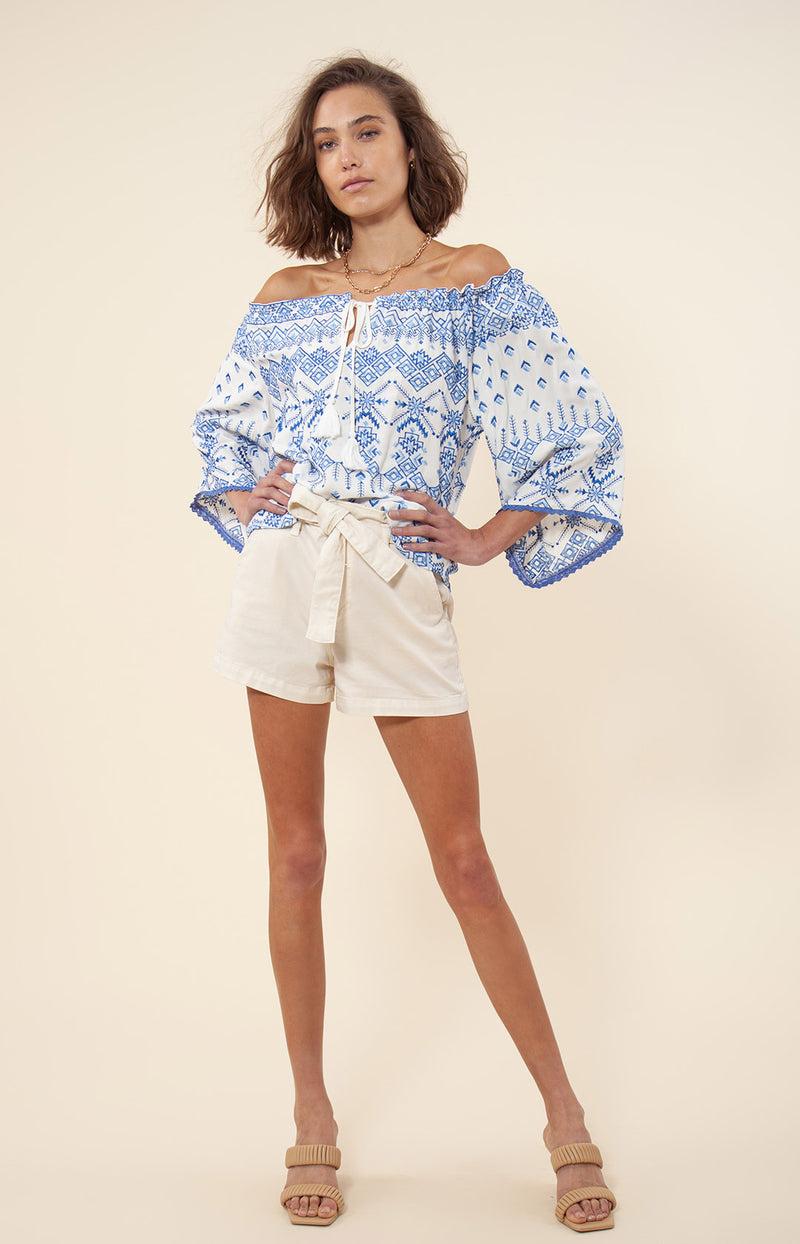 Dida Embroidered Off the Shoulder Top