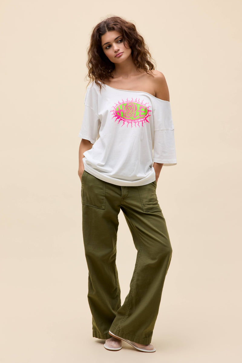 Hole Sun Logo Off-The-Shoulder Merch Tee