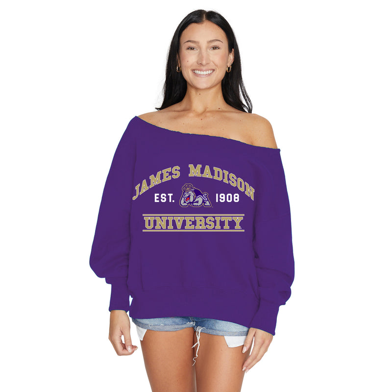 JMU Off the Shoulder Sweatshirt
