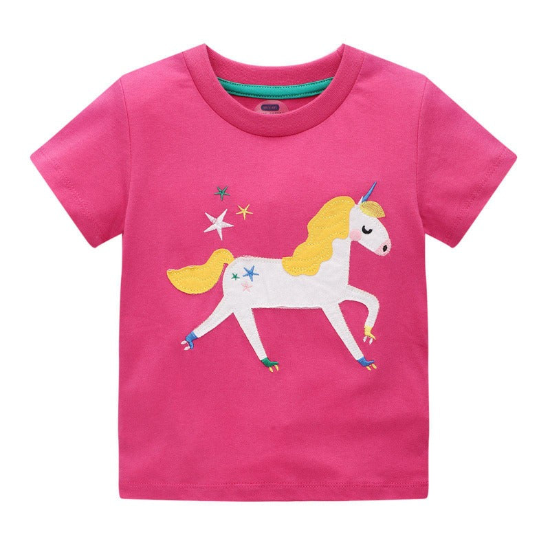 Pink Unicorn T-shirt for Toddler/Kid Girls