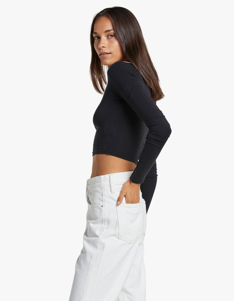 The Cut Out Long Sleeve Top - Black