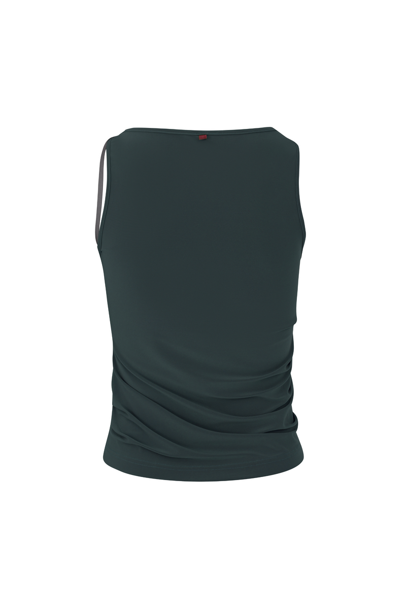 Charcoal Blue Cut-Out Tank Top