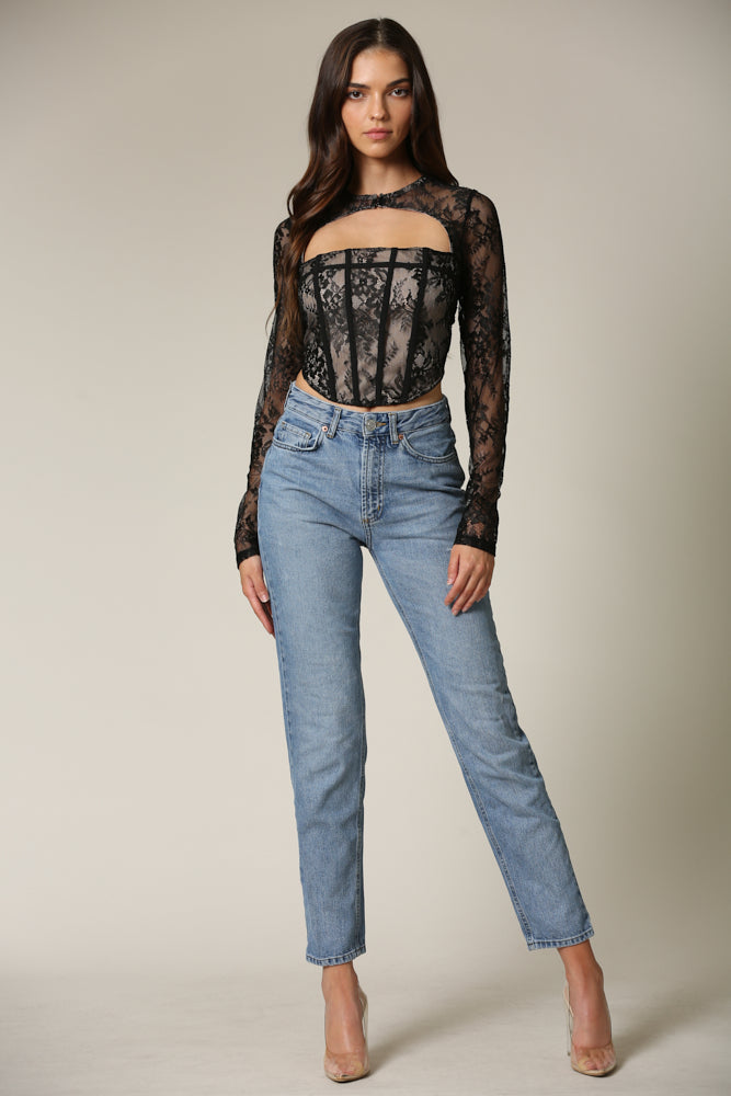 Lace Cut-Out Top – A Bold and Elegant Fashion Statement
