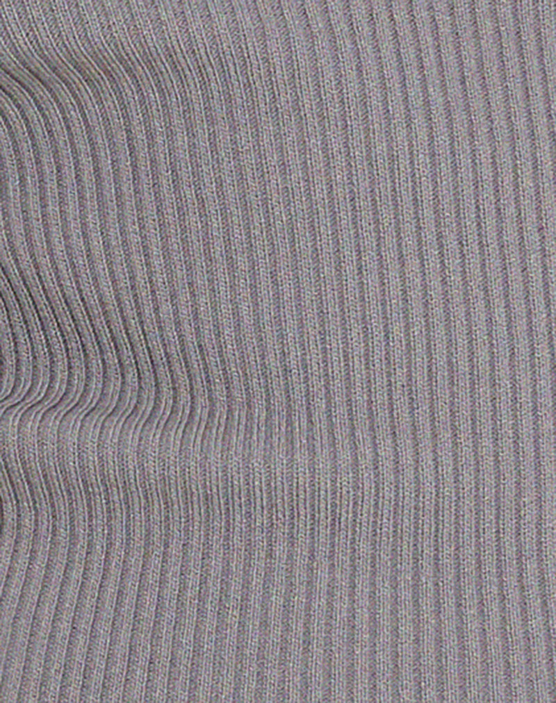 Aksari Cut Out Long Sleeve Top in Flint Gray