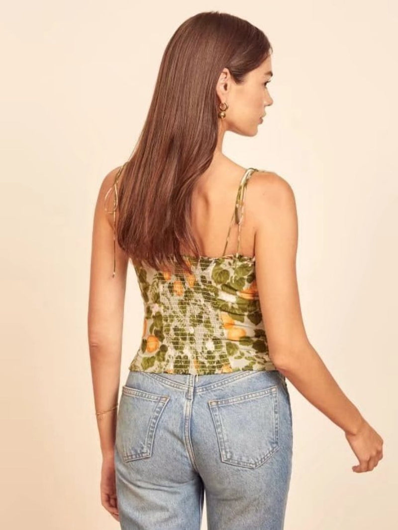 Liber Summer Women's Backless Printed Tank tops&Camis