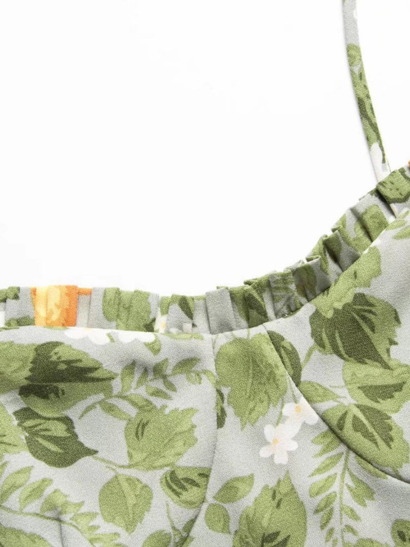 Liber Summer Women's Backless Printed Tank tops&Camis