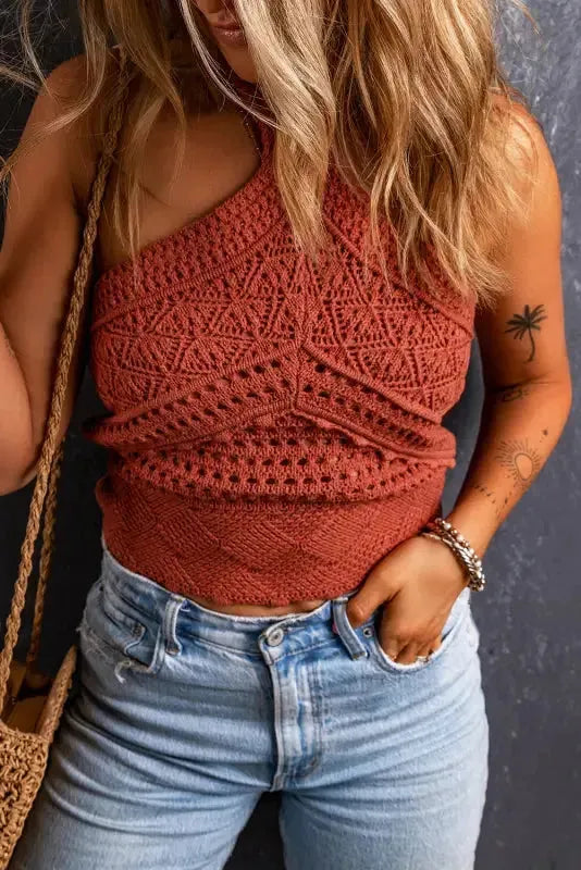 Crochet Halter Neck Backless Tank Top