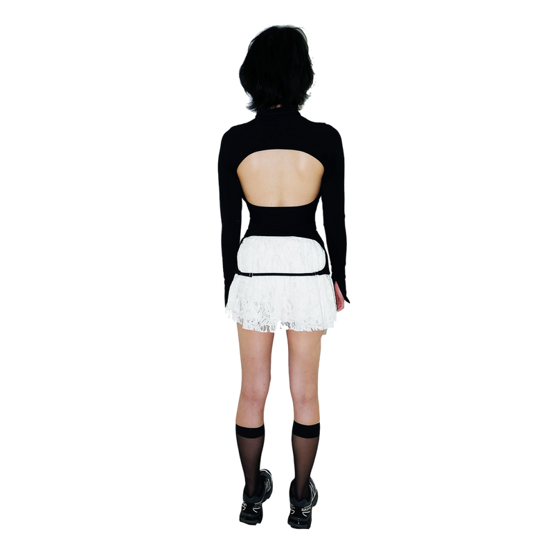 Code Backless Shirt — Black
