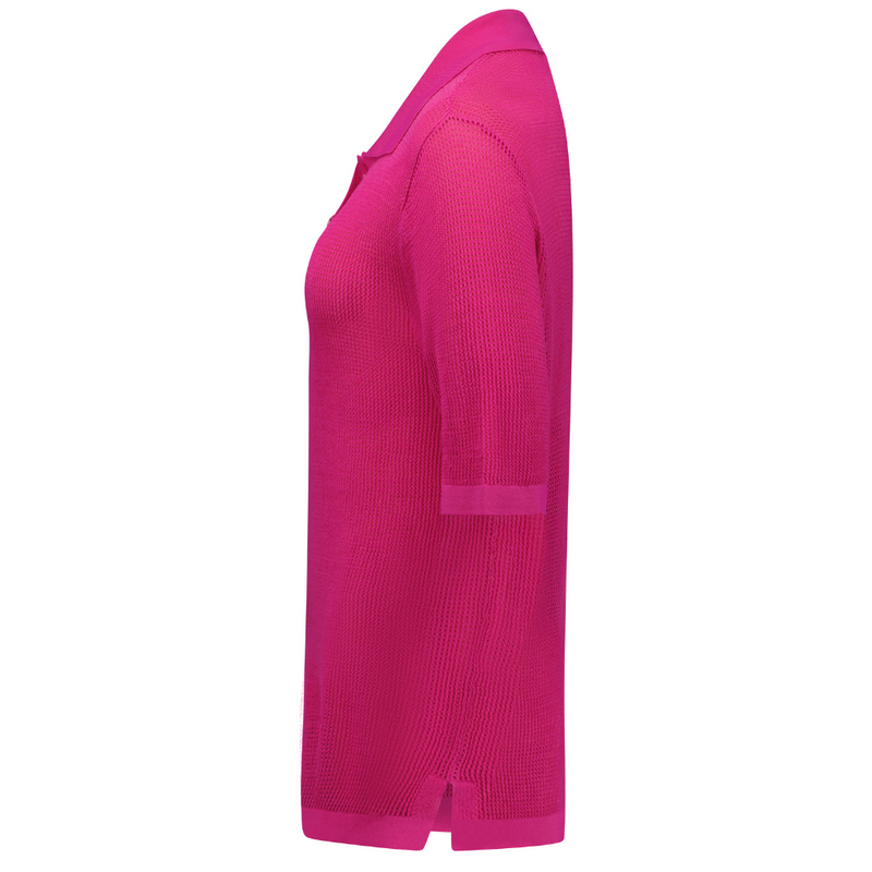 Cedar Women's Button Up Tee - Fuchsia