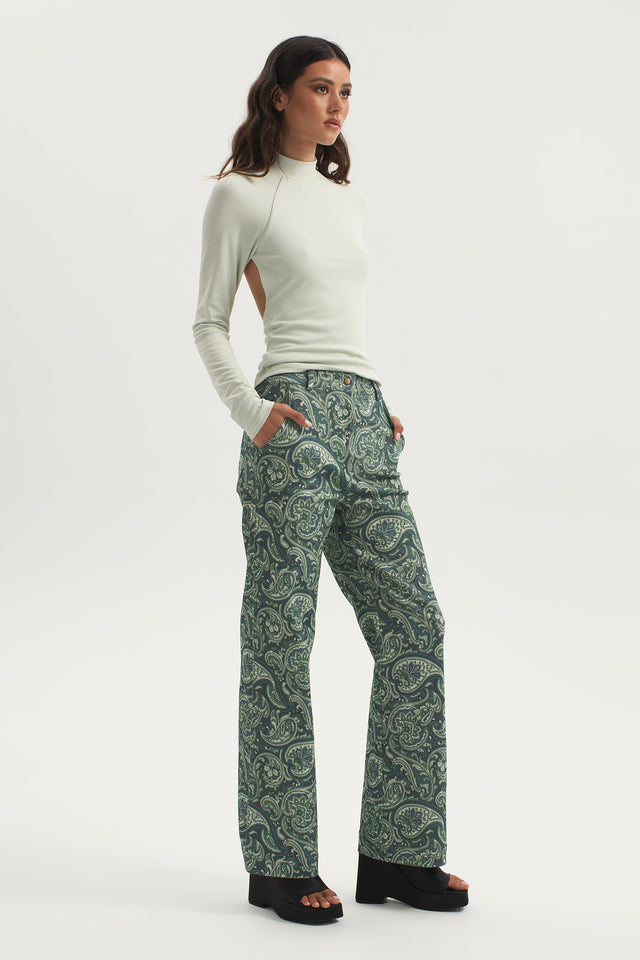 BEATRIX BACKLESS JERSEY TURTLENECK | SEAFOAM