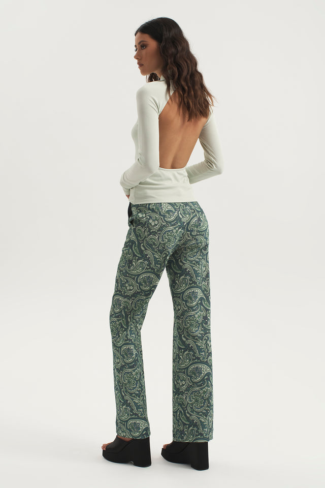 BEATRIX BACKLESS JERSEY TURTLENECK | SEAFOAM