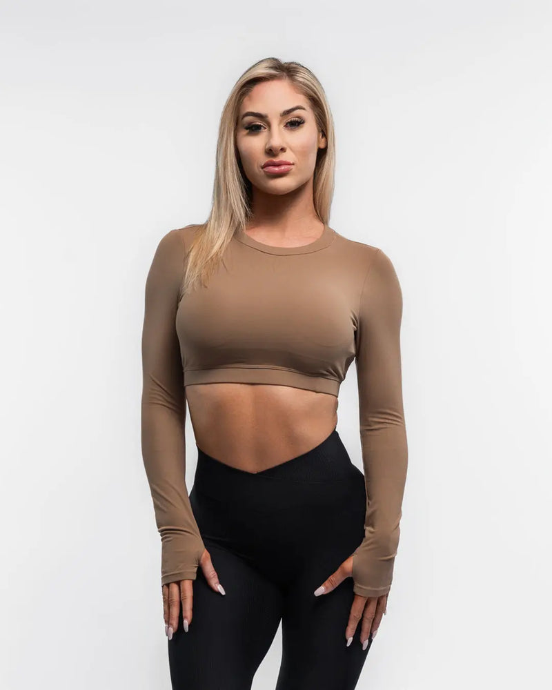 Backless Long Sleeve Top