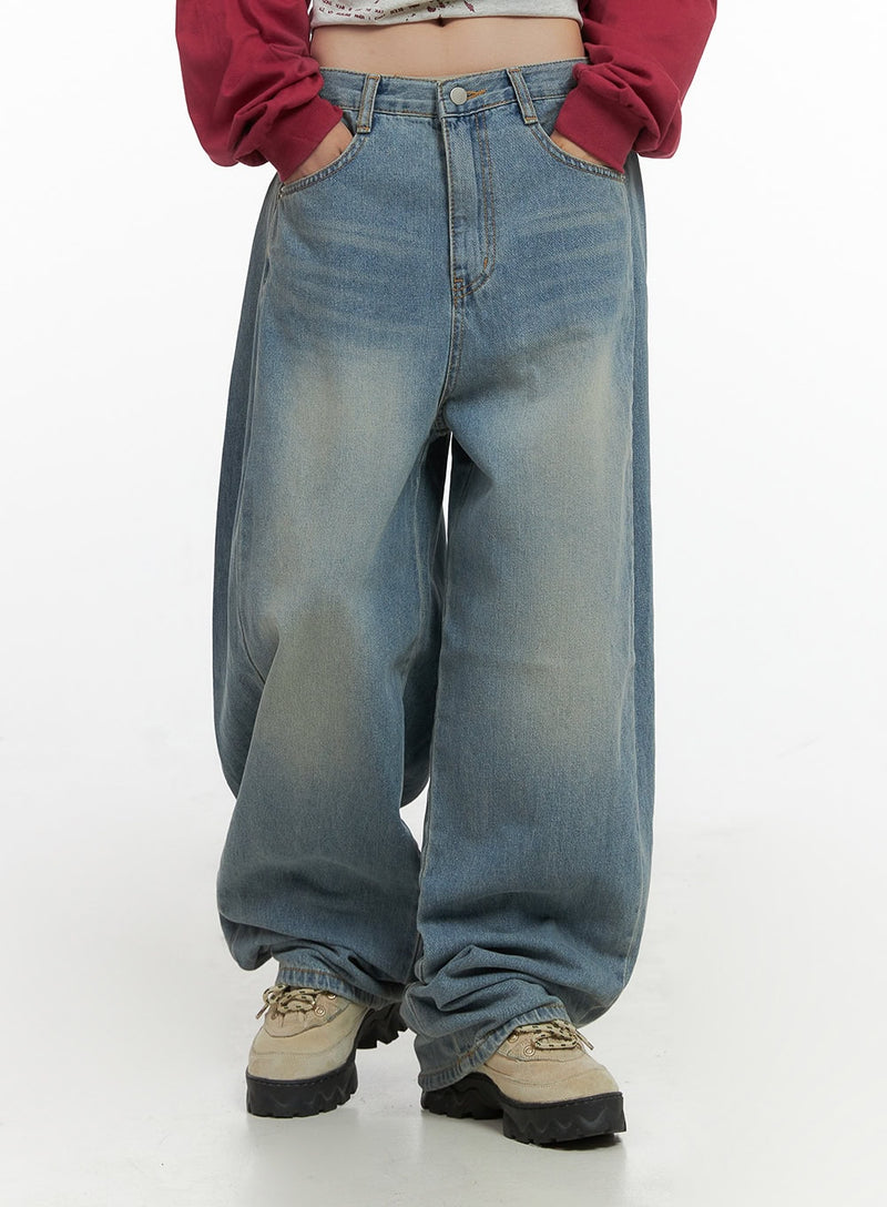 Pearl Casual Washed Loose Fit Denim Jeans CO402