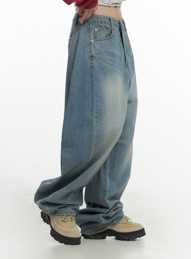 Pearl Casual Washed Loose Fit Denim Jeans CO402