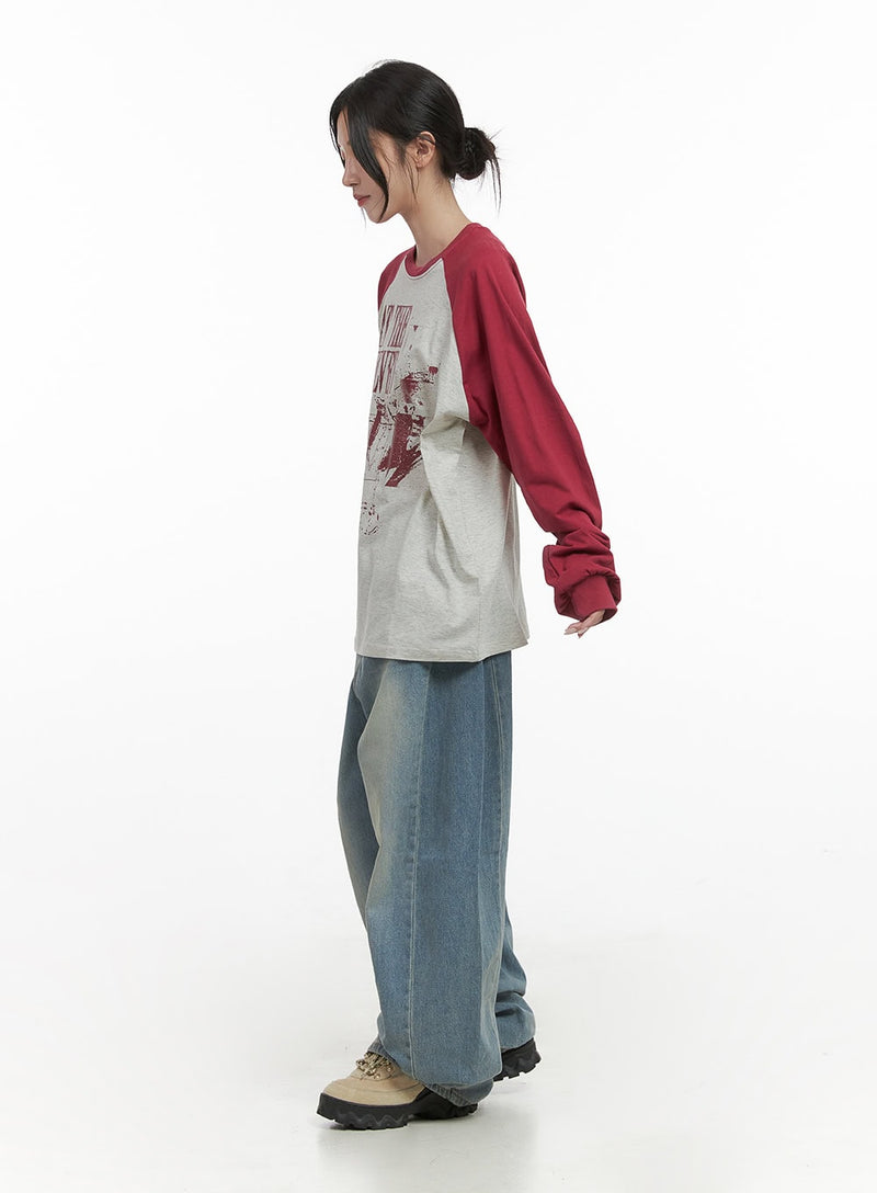 Pearl Casual Washed Loose Fit Denim Jeans CO402