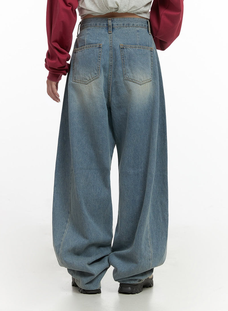 Pearl Casual Washed Loose Fit Denim Jeans CO402