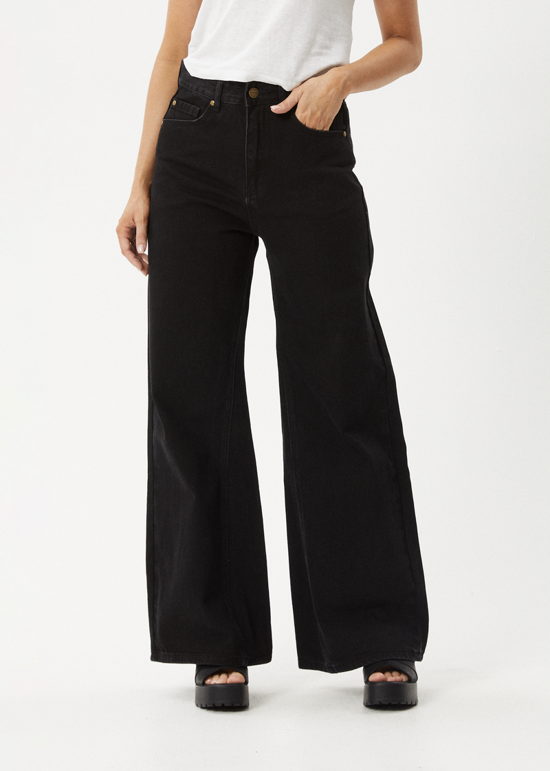 AFENDS Womens Gigi - Denim Flared Jean - Washed Black