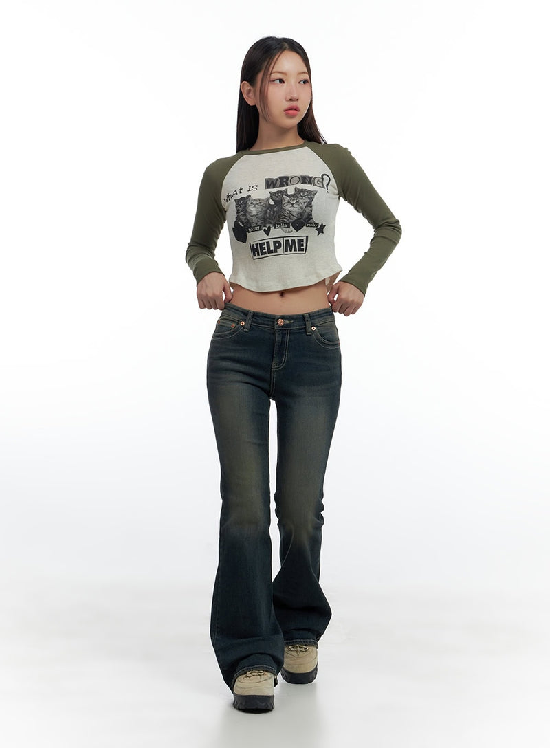 Aspen SlimFit Washed Bootcut Denim Jeans CS424