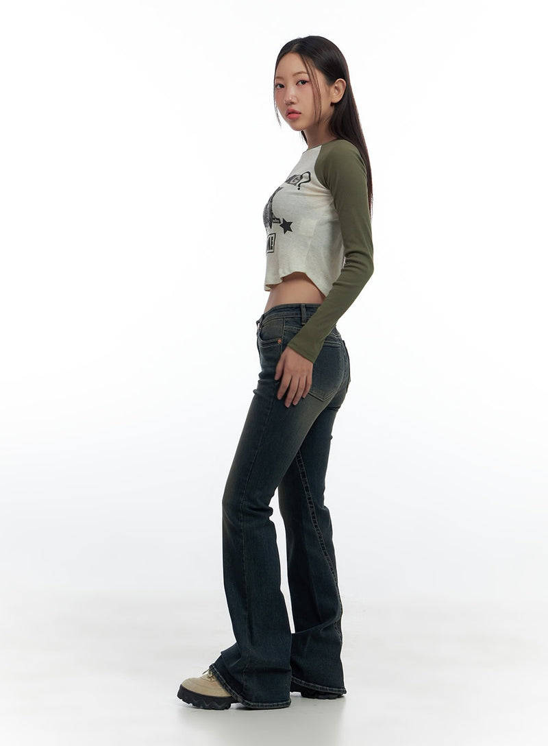 Aspen SlimFit Washed Bootcut Denim Jeans CS424