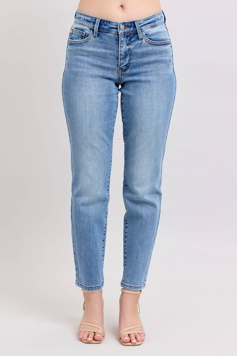 Judy Blue Mid Rise Vintage Wash Cell Phone Pocket Slim Denim Jeans 82626