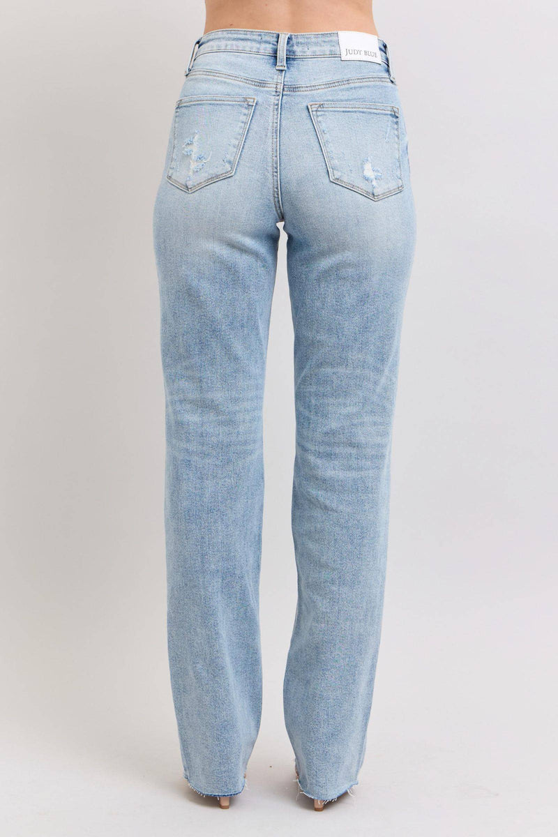 Judy Blue Mid Rise Light Wash Dad Denim Jeans 88926
