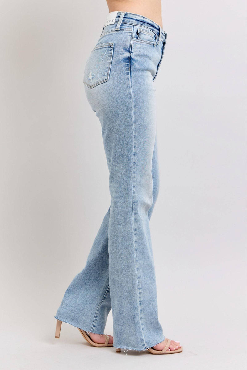 Judy Blue Mid Rise Light Wash Dad Denim Jeans 88926