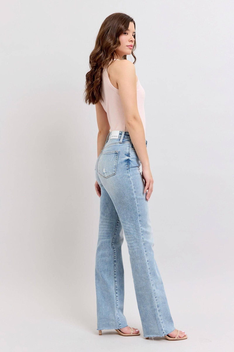 Judy Blue Mid Rise Light Wash Dad Denim Jeans 88926