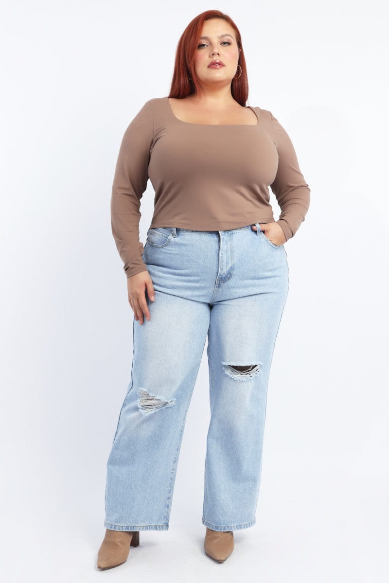 Denim Straight Jeans Mid Rise