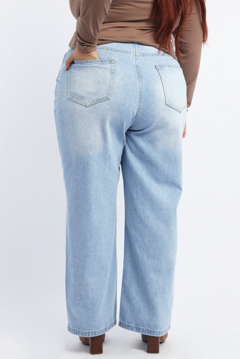 Denim Straight Jeans Mid Rise