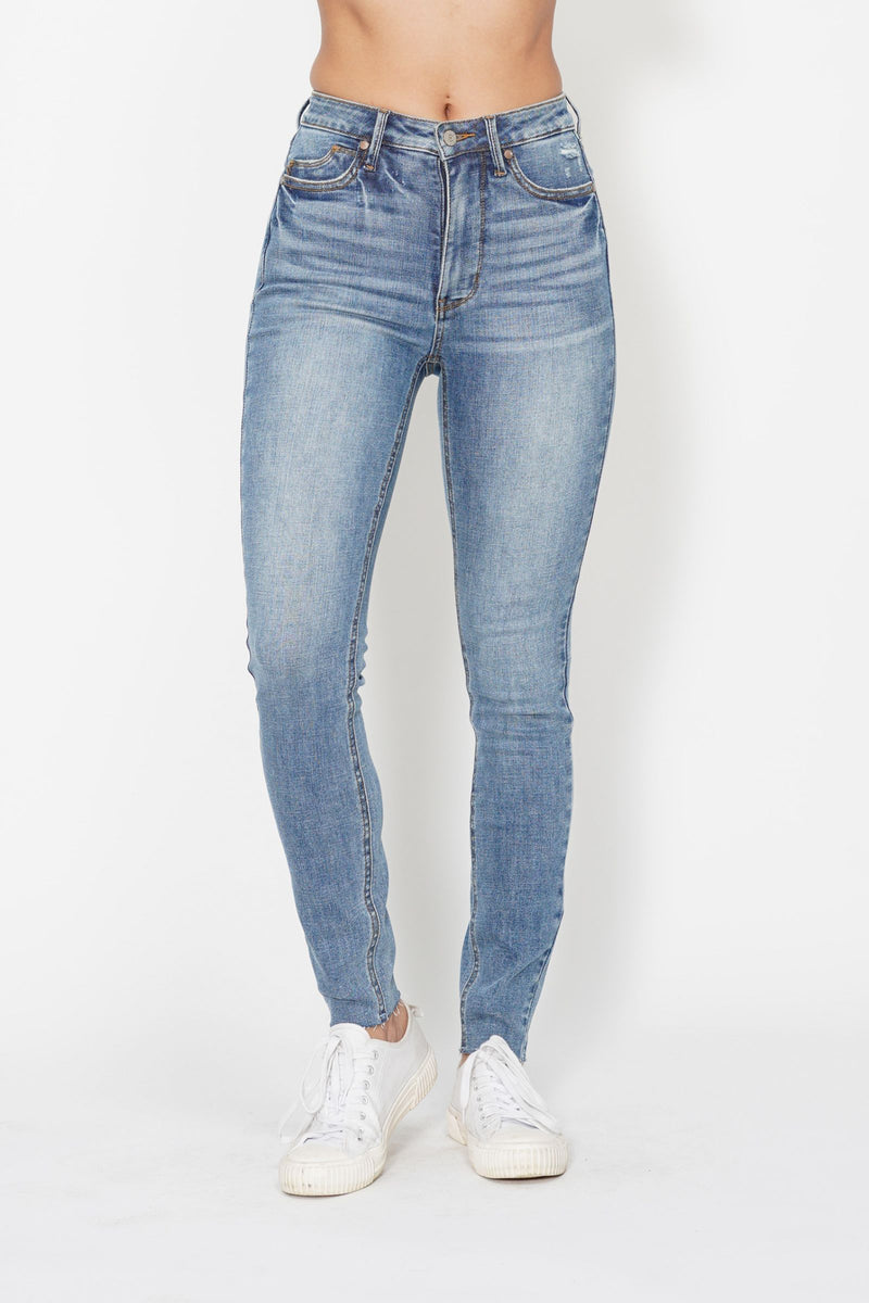 Judy Blue High Waist Tummy Control Vintage Shield Skinny Denim Jeans 88871