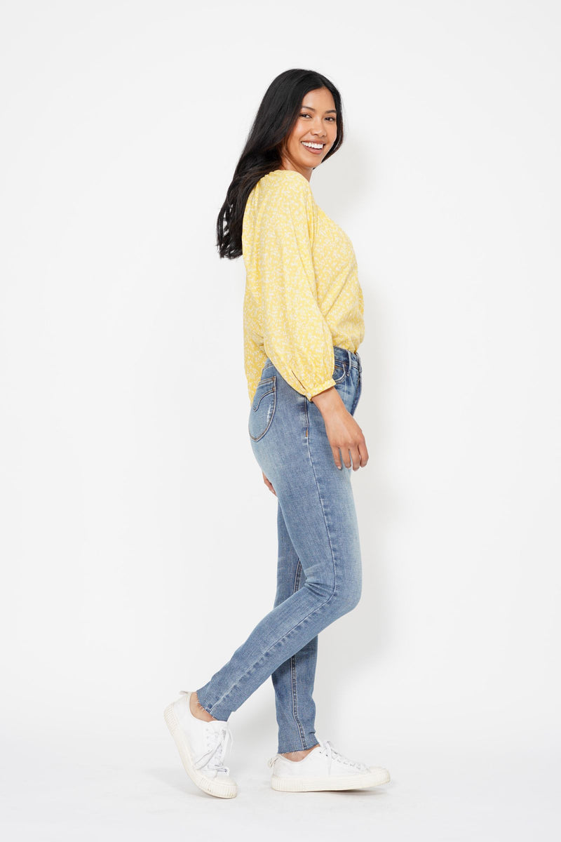 Judy Blue High Waist Tummy Control Vintage Shield Skinny Denim Jeans 88871