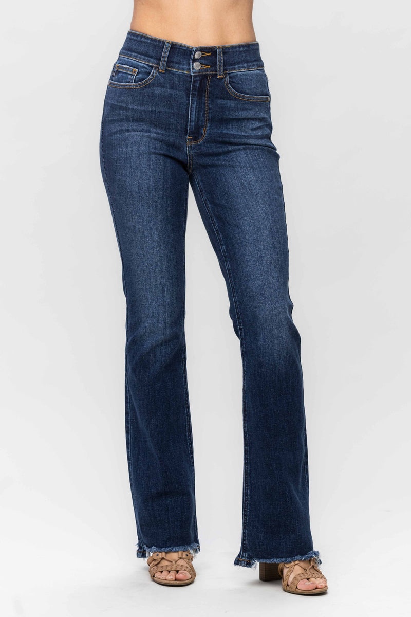 Judy Blue High Waist Frayed Hem Bootcut Denim Jeans 82568