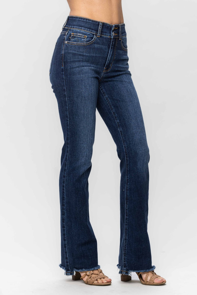 Judy Blue High Waist Frayed Hem Bootcut Denim Jeans 82568