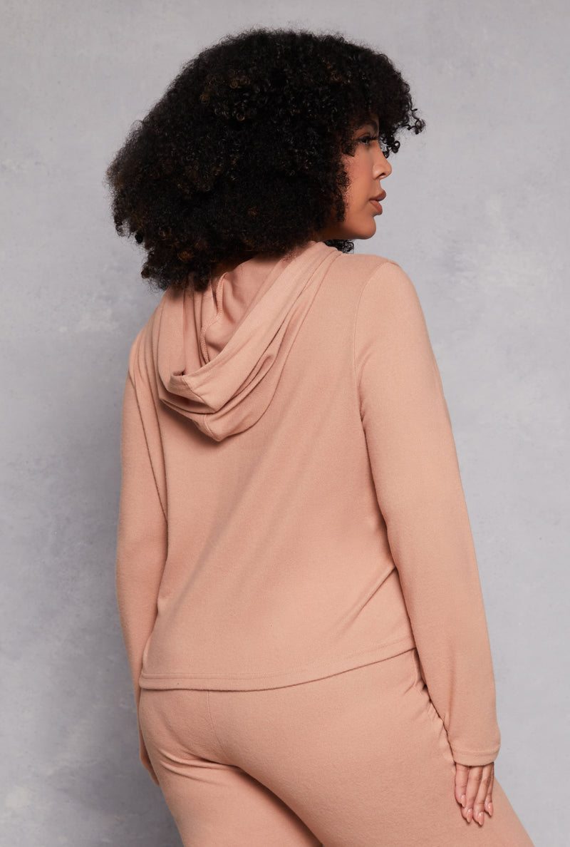 Plus Size Pullover Hooded Sweatshirt