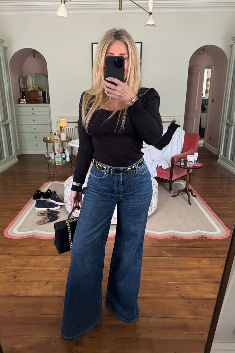 Dallas The High Waisted Super Wide Leg | Come She Will [Blue Denim]