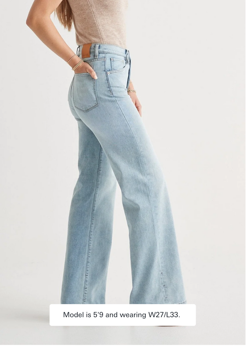 Duer Women's Midweight Performance Denim Wide Leg - Coastal Blue
