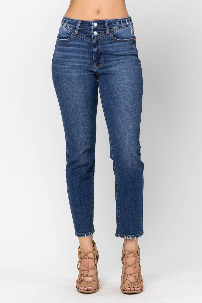 Judy Blue High Waist Front Yoke Slim Fit Denim Jeans 82329