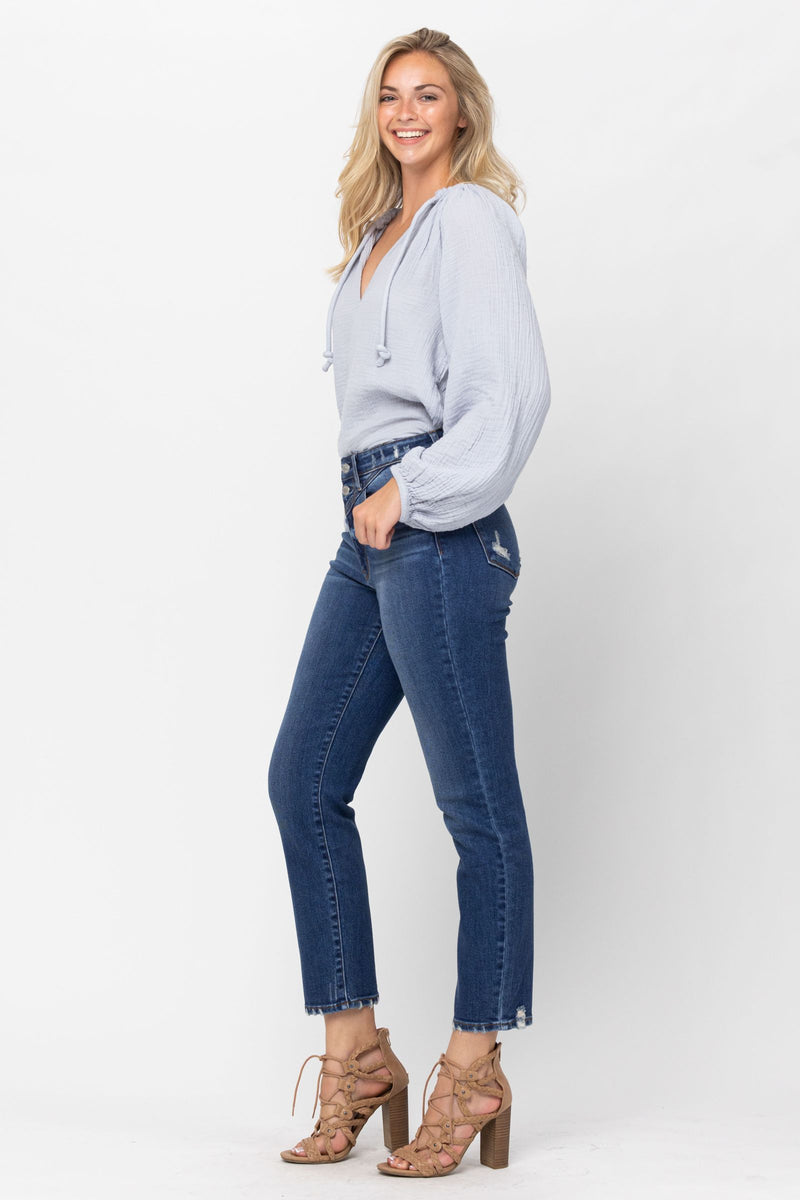 Judy Blue High Waist Front Yoke Slim Fit Denim Jeans 82329