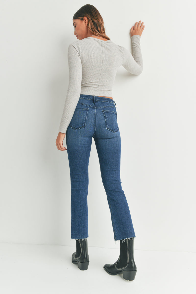 Just Black- High Rise Crop Flare