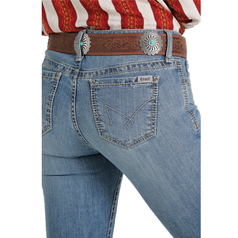 Cruel Girl® Ladies Hannah Mid-Wash Flare Jeans CB19354071