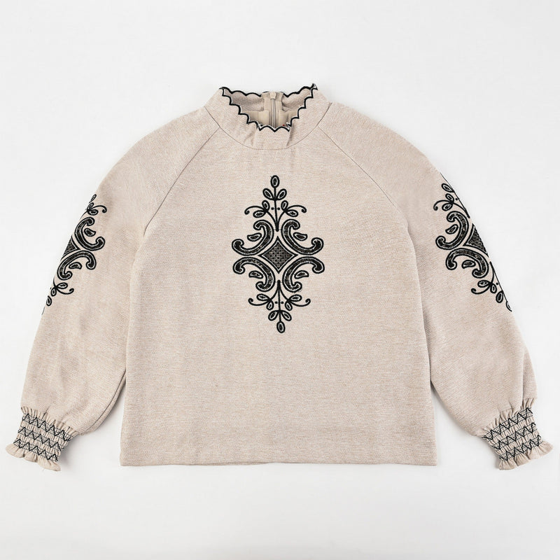 Melange Tropez Embroidery Top